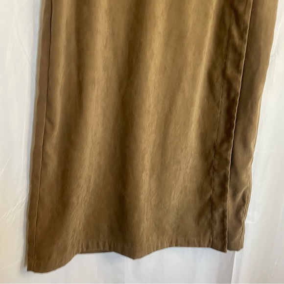 CHRISTOPHER & BANKS Women’s Tan Velvety Wrap Maxi Skirt Lined Size 10 - Picture 6 of 12